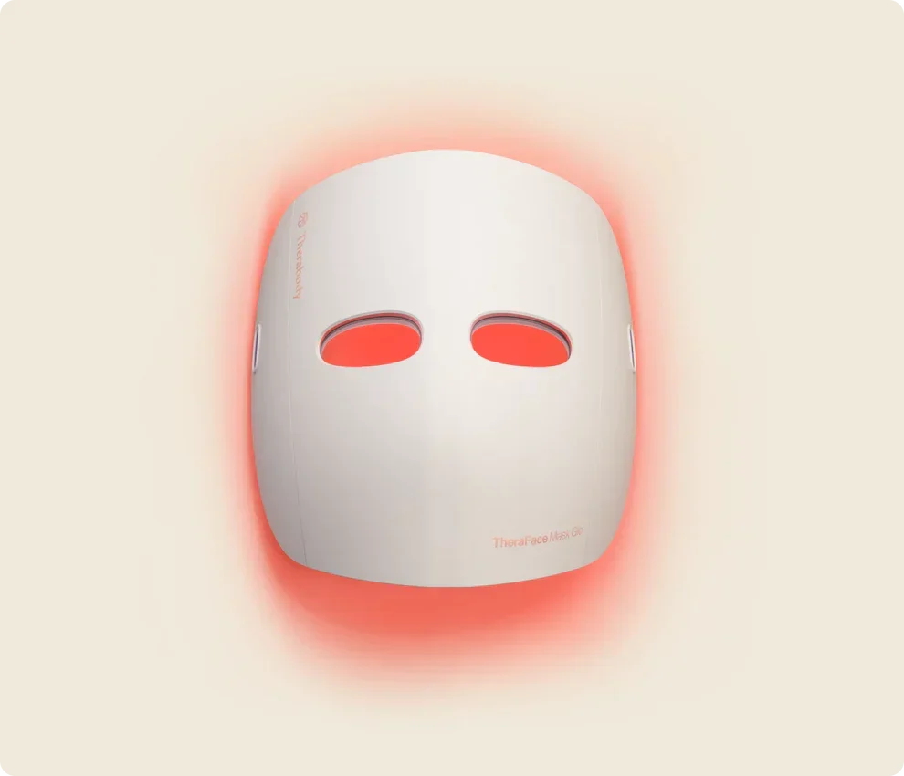 Therabody TheraFace Mask Glo - Clinically Proven LED Light Therapy Mask with Red, Infrared & Blue Light